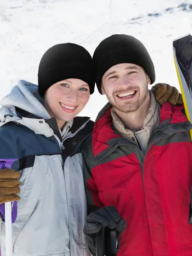 Miniatura 2 de SATINIOR 4 gorros de algodón con diseño de calavera para hombres y mujeres, gorro polar cálido y suave para invierno