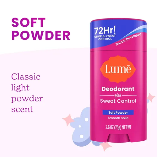 Miniatura 7 de Lume Desodorante Plus Control de Sudor - Barra Sólida Suave - Antitranspirante de Fuerza Extra - Control de Olor y Sudor de 72 Horas - Sin