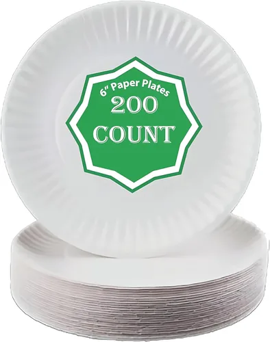 Miniatura 3 de Spa Stix Plato de papel desechable de 6 pulgadas, paquete de 100 unidades (placa de papel SS 6-100), color blanco