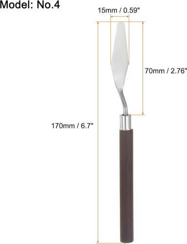 Miniatura 2 de HARFINGTON 2 cuchillos de paleta n.º 4 de 0.591 in de ancho, espátula puntiaguda grande de acero inoxidable, cuchillo de paleta de pintura con mango
