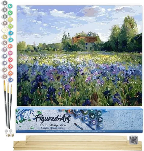 Miniatura 56 de Figured'Art - Juego de pintura por números, lienzo enrollado sin marco, para manualidades, para adultos, 16 x 20 pulgadas, jarrón de peonías