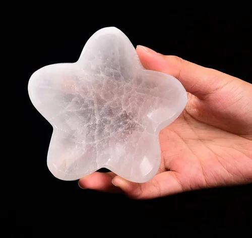 Miniatura 11 de AMOYSTONE Cuenco redondo de carga de selenita para piedras de cristal, 4 pulgadas, patrón de grabado de flor de la vida, 1, decoración del hogar