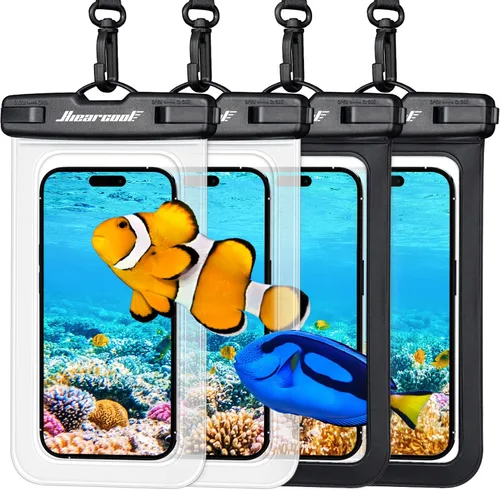 Miniatura 22 de Hiearcool Funda impermeable para iPhone, Bolsa impermeable para teléfono, Artículos esenciales de viaje, Accesorios de crucero, Imperdibles - 4 negro