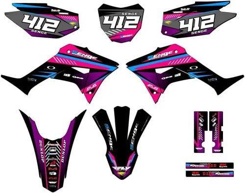 Miniatura 11 de Kit de base gráfica CRF 250 F Surge Black Senge 2019-2025 compatible con Honda