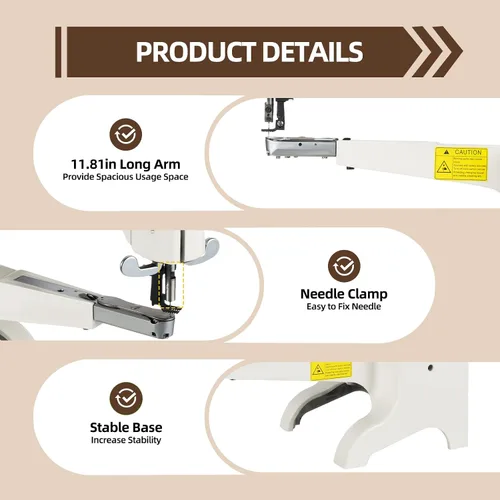 Miniatura 8 de Máquina de coser de cuero, máquina de coser de lona, máquina de coser a mano para reparación de zapatos, máquina de reparación de zapatos manual