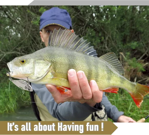 Miniatura 6 de 5 unids/10 señuelos de pesca, cebos de hoja dura de metal VIB, cuchara giratoria de metal cuchara de pesca Crankbaits Swimbaits para trucha Walleye