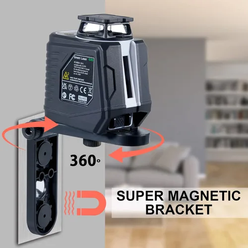 Miniatura 4 de Firecore - Nivel láser con trípode, nivel láser autonivelante de 360° con modo de pulso, 3 niveles de brillo, herramienta niveladora láser de línea