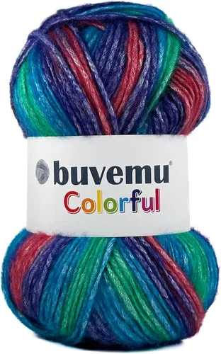 Miniatura 12 de Colorful Self-Striping Multicolor Fuzzy with Subtle Sheen Yarn, 56% Polyester 44% Acrylic, Each 3.53Oz(100gr) / 252yds(230m) (No.1) (Zebra)