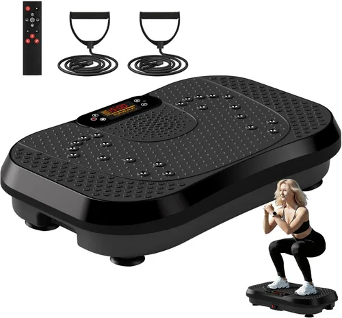 Miniatura 16 de SoftGym Waver Vibration Plate Exercise Machine for Lymphatic Drainage Weight Loss,120 Speed Levels Vibrating Platform with Resistance