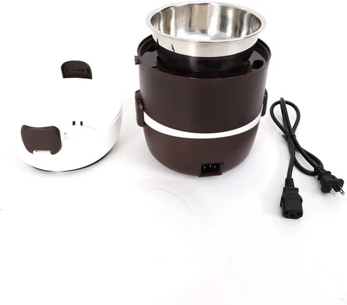 Miniatura 7 de Lonchera eléctrica, de acero inoxidable de 2 litros, calentador de alimentos con asa, calentador de alimentos portátil Bento para el trabajo