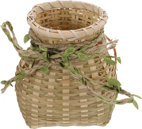 Miniatura 10 de Cabilock Cesta de flores tejida a mano pequeña cesta de pescado almacenamiento de bambú para decoración de cocina estilo aleatorio