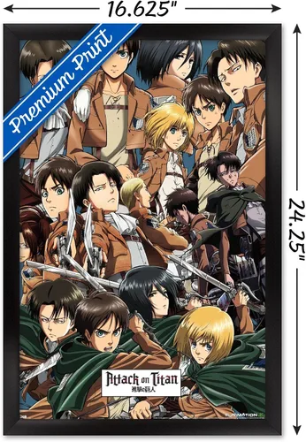 Miniatura 3 de Trends International Attack on Titan - Póster de pared, 22.375 x 34 pulgadas, póster y paquete de montaje Versión con marco negro