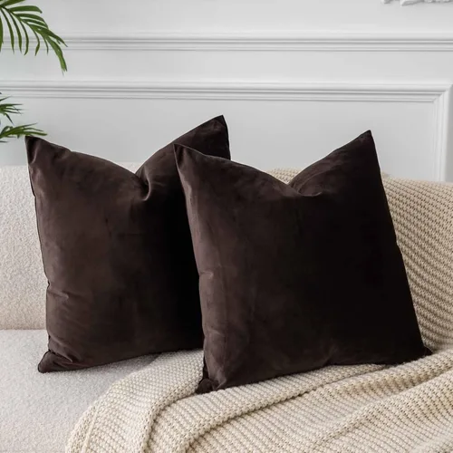 Miniatura 70 de Juspurbet - Juego de 2 fundas decorativas de terciopelo para cojines, fundas suaves para sofá, cama o sillón con cremallera oculta, para sala