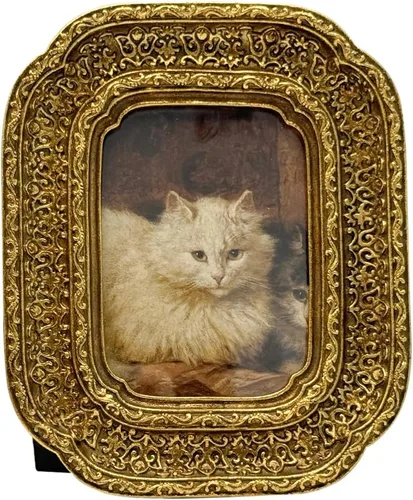Miniatura 7 de CISOO Marco de Fotos Ovalado Pequeño Vintage de 2.5 x 3.5 Pulgadas, Marco de Fotos Negro Ornamentado Antiguo Tamaño Cartera para Mesa y Exhibición
