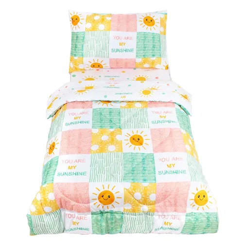 Miniatura 11 de SWESEN Juego de ropa de cama para niños pequeños, juego de ropa de cama azul espacial, suave y ligero de 4 piezas, incluye edredón, sábana encimera