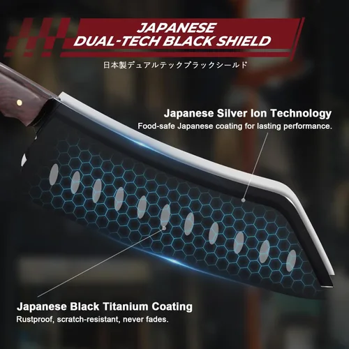 Miniatura 2 de DRGSKL Santoku - Cuchillo de chef japonés de 7 pulgadas para pescado, cuchillo Bunka para carne, cuchillo Kiritsuke para verduras, cuchillos negros