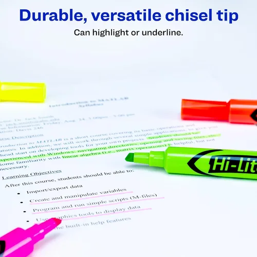 Miniatura 3 de Avery Hi-Liter - Rotuladores de punta biselada para escritorio, tinta a prueba de manchas