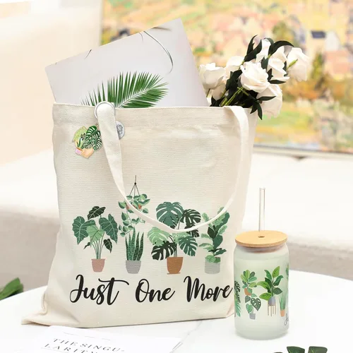 Miniatura 5 de Nefelibata Regalos para amantes de las plantas para mujeres, bolsa de mano Plant Lady de 16 onzas, taza de café helado Just One More con tapa