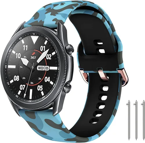 Miniatura 10 de Correa de reloj floral de 0.866 pulgadas compatible con Samsung Galaxy Watch 3 de 1.772 pulgadas/Gear S3 Frontier/Classic, correa de silicona