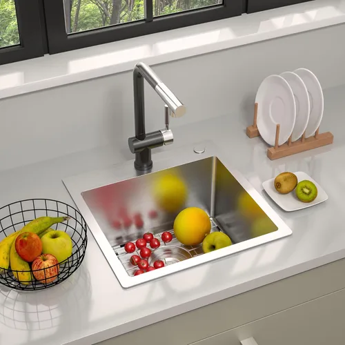TORVA Fregadero de cocina de 18 pulgadas, fregadero de estación de trabajo de barra de acero inoxidable de 18 x 18 x 9 pulgadas, fregadero pequeño