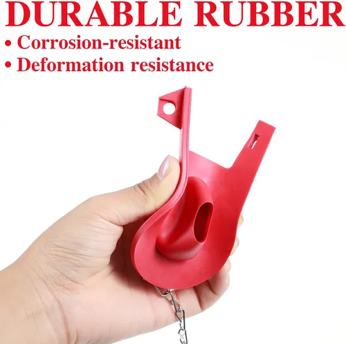 Miniatura 4 de Peryiter Juego de 6 piezas de repuesto de aleta de inodoro de 2 pulgadas, universal con cadena de acero inoxidable para válvulas de descarga