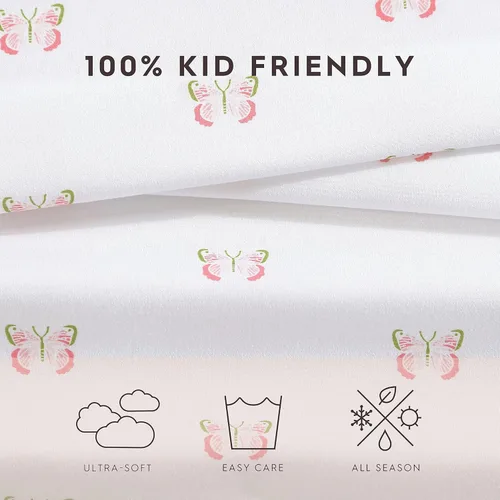 Miniatura 6 de Laura Ashley Juego de sábanas para niños, ultra suave y transpirable, con fundas de almohada a juego, resistente a las arrugas, artículos esenciales