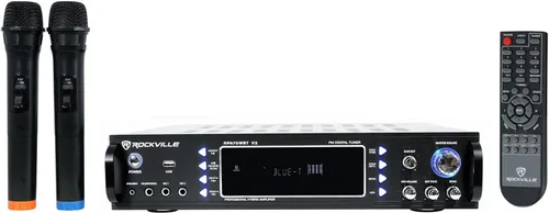Miniatura 7 de Rockville RPA60BT V2, amplificador mezclador de 1000 W de 2 canales, Bluetooth, USB, entradas de micrófono, controles de ecualización, para DJs
