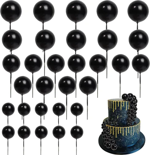 Miniatura 8 de 24 piezas de adornos para pastel con bolas, adornos para cupcakes, bolas de espuma con forma de pastel, púas de pastel con forma de bola, globos