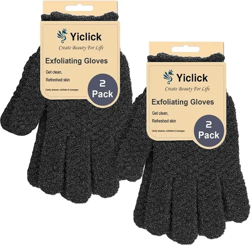 Yiclick Guantes exfoliantes pesados, exfoliante corporal para baño y ducha, exfoliante corporal para removedor de piel muerta, esponja exfoliante