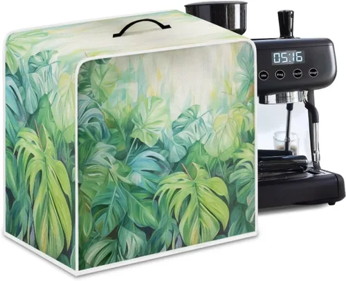 Miniatura 56 de Funda para cafetera, poliéster, azul, se adapta a la mayoría de máquinas de café estándar, protector resistente al polvo, huellas dactilares
