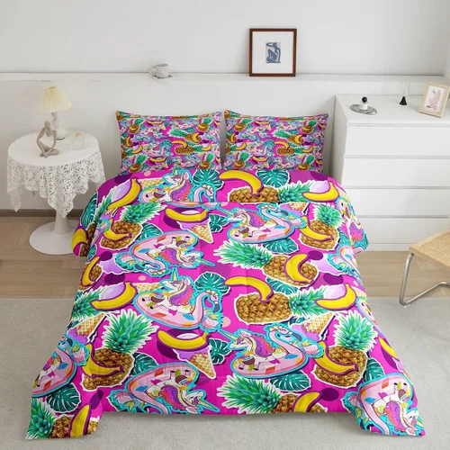 Miniatura 35 de Erosebridal Juego de edredón de tiburón, tamaño individual, juego de ropa de cama de vida oceánica para niños y niñas, color verde azulado