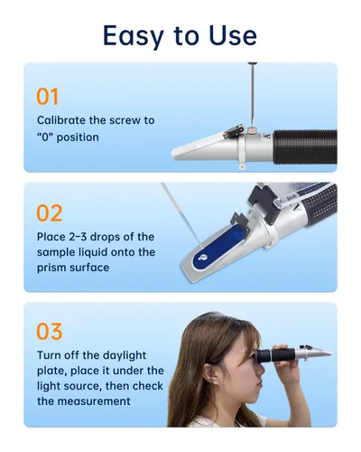 Miniatura 6 de LOHAND Refractómetro Brix con compensación de temperatura automática (ATC), medición de precisión del contenido de azúcar para vino/fruta/bebida