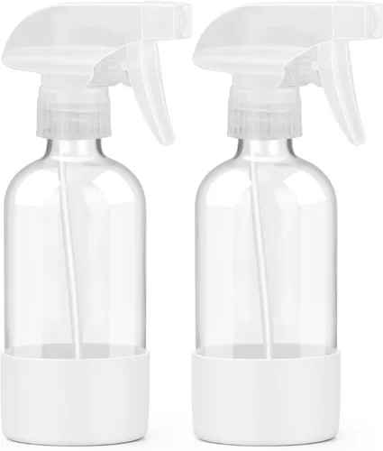 Miniatura 15 de Worldgsb 2 unidades de botellas de spray de vidrio de 8 oz, contenedores vacíos rellenables con protección de funda de silicona, botellas de spray