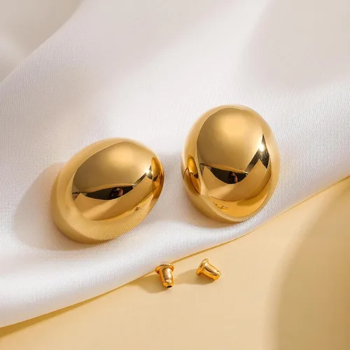 Miniatura 7 de Apsvo Aretes de aro gruesos de oroplata para mujer, aretes hipoalergénicos chapados en oro, joyería de moda