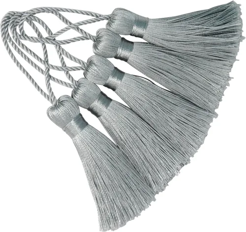 Miniatura 9 de Makhry 20 mini borlas de hilo sedoso hechas a mano de 4.3 pulgadas con lazo de cordón de 2 pulgadas y pequeño nudo chino para aretes, recuerdo