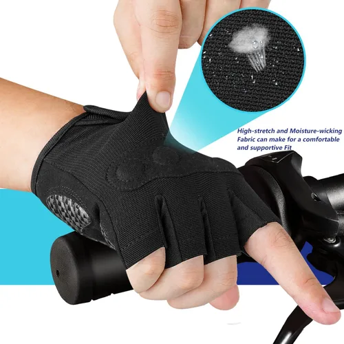 Miniatura 4 de FINGEREDGLOVE Guantes de ciclismo para hombres y mujeres guantes de gel de 0197in protección de palma de 3 paneles guantes de bicicleta