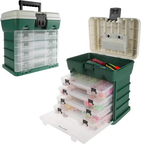 Wakeman - Organizador de caja de aparejos de plástico duradero y suministros para manualidades Verde
