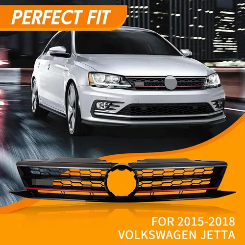 Miniatura 6 de Ajuste 2015 2016 2017 2018 para Volkswagen Jetta cubierta delantera superior parachoques rejilla reemplazo cubierta VW frontal nido de abeja entrada