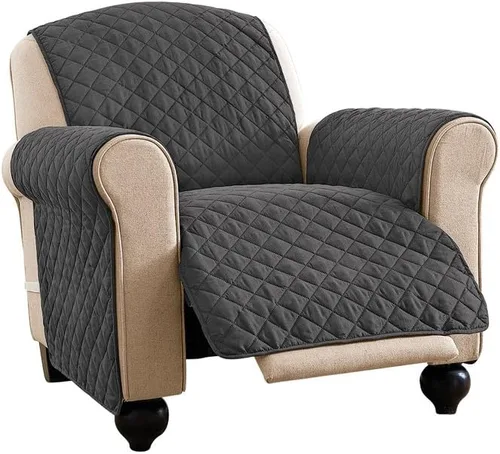 Miniatura 31 de Collections Etc - Funda protectora acolchada, reversible y resistente a derrames para muebles con lazos - Cubre el fondo del asiento, el respaldo