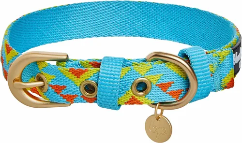 Miniatura 12 de Blueberry Pet - Collar ajustable para perro con forma de diamantes tribales del sudoeste en francés rosa con hebilla de metal, cuello 9-12.5