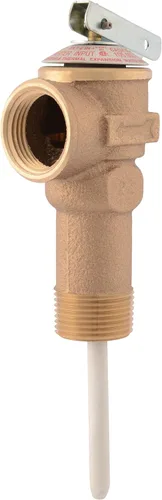 Cash Acme Válvula de alivio de temperatura y presión NCLX-5L de 3/4 pulgadas, empuje para conectar accesorios de plomería de latón, cobre, tubo de