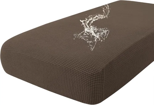 Miniatura 18 de hyha Fundas impermeables para cojines de sofá para mascotas, funda antideslizante para asiento de sofá para perros lavable, tela de jacquard Gris