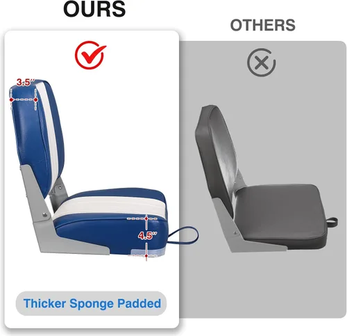 Miniatura 4 de Asiento de bote plegable Leader Accessories A-azul/blanco