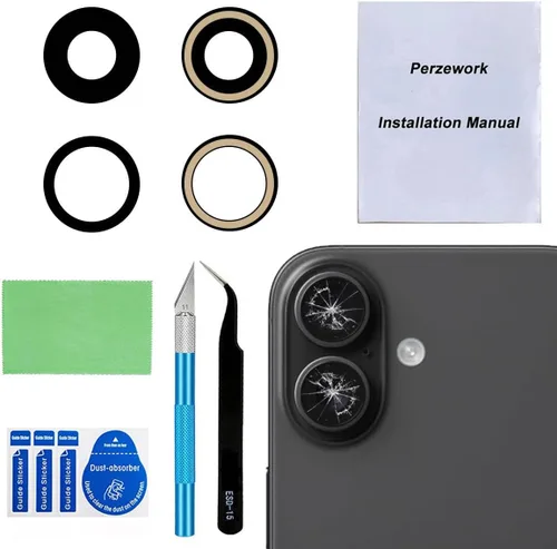 Miniatura 10 de 2 Unidades OEM trasera lente de la cámara trasera reemplazo de cristal para iPhone 13 y iPhone 13 Mini con adhesivo preinstalado y kit de iPhone 13