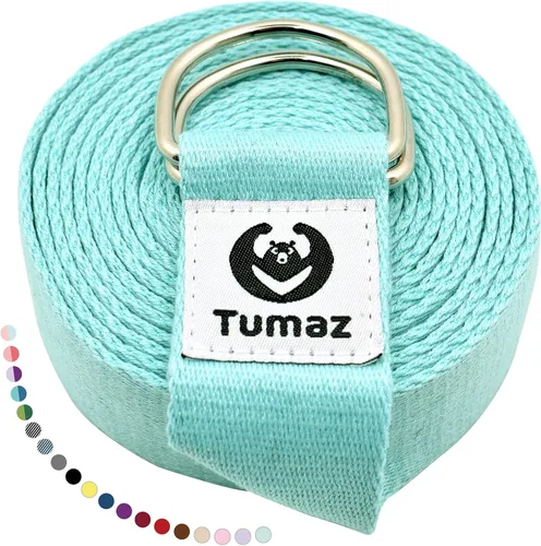 Miniatura 22 de Tumaz Yoga Strap/Stretch Bands [15+ Colors, 6/8/10 Feet Options] with Extra Safe Adjustable D-Ring Buckle, Durable and Comfy Delicate Texture - Best