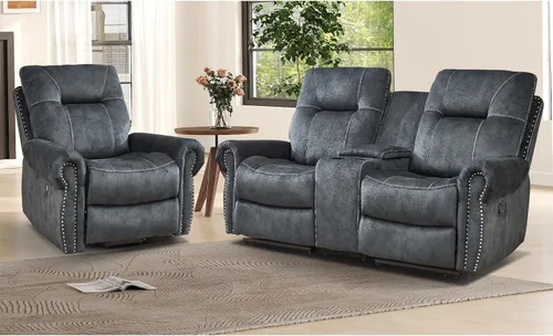 Miniatura 11 de EBELLO - Silla reclinable eléctrica con masaje y calor, sillón reclinable de tela suave para adultos, sofá reclinable individual acolchado, diseño