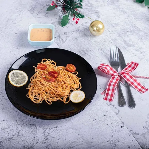 Miniatura 7 de DELLING Platos de porcelana para aperitivos, platos negros de postre y ensalada de 7 pulgadas, platos llanos pequeños para acompañamientos