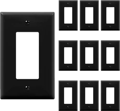 Miniatura 11 de ENERLITES - Placas decorativas de pared para interruptor de luz o toma de corriente, acabado brillante, tamaño intermedio, 2 bandas, 4.88 x 4.92