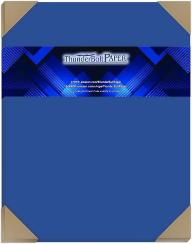 Miniatura 3 de 25 hojas de papel de portada/tarjeta de color azul real brillante 65#, hojas de 11 x 17 pulgadas, tamaño tabloide o libro mayor - cartulina ligera