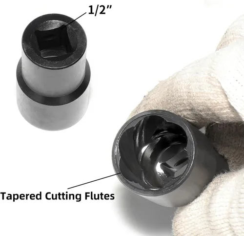 Miniatura 5 de DPTOOL Juego de llaves de tuerca de llanta, extractor de tuercas peladas con bloqueo de rueda, viejo oxidado, dañado, perno de emergencia, quitar